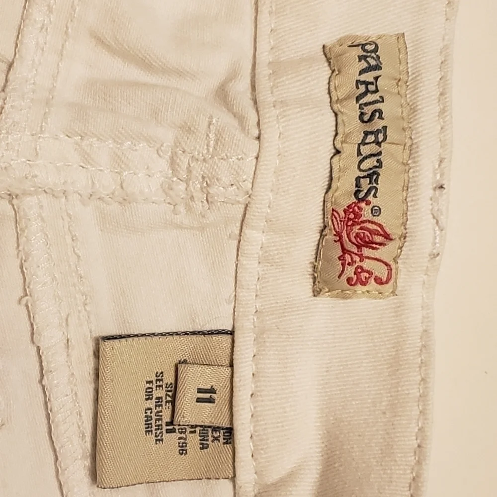 Paris Blues White Raw Hem Cutoff Y2K Denim Shorts